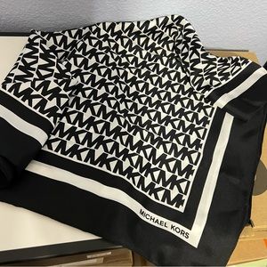 Authentic Michael Kors Logo Silk Square Scarf